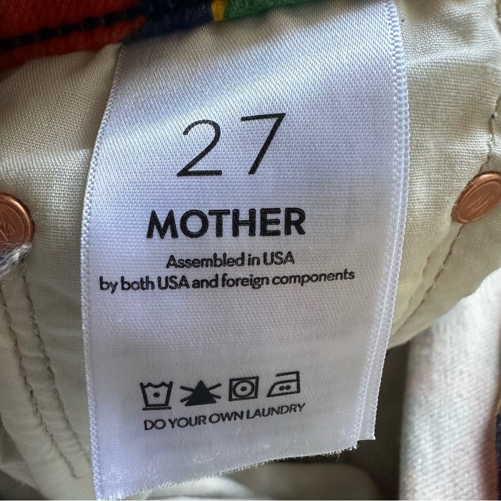 NEW Mother The Insider Flood High Rise Jeans Cosmic Bloom Floral Print Size 27 - Picture 5 of 13
